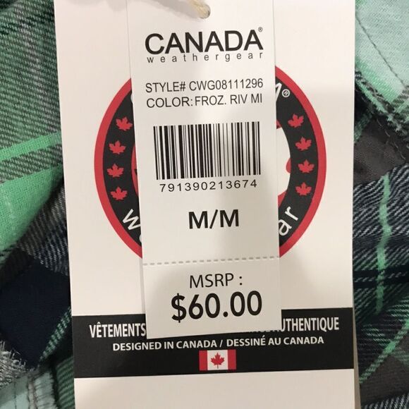 NWT Canada Weathergear, Women's Button-Down, 2 Pockets, Plaid, M, Multi-Color - Picture 9 of 9